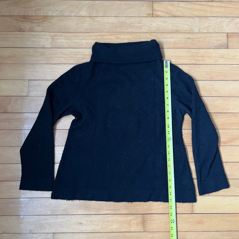 m0851 Black 100% Fine Cashmere Turtleneck Sweater Womens Large L/G - Picture 5 of 6